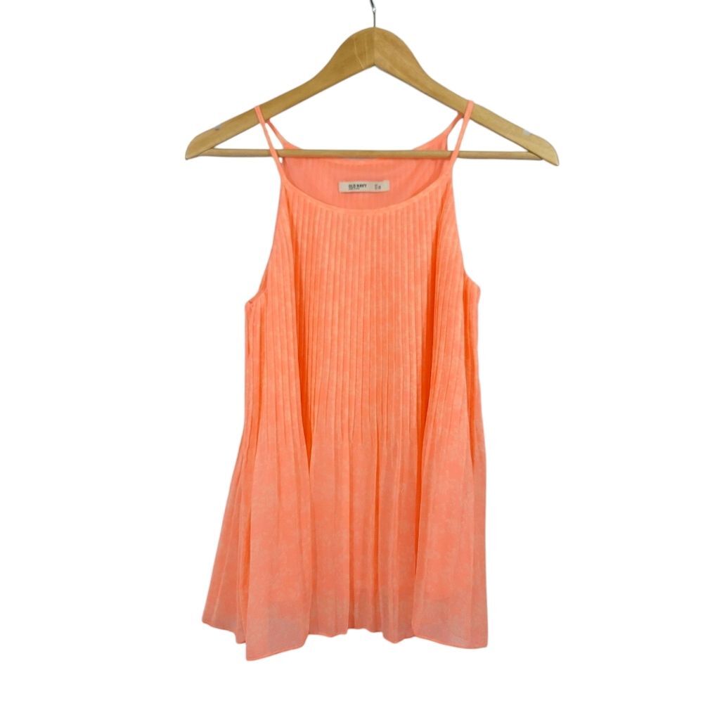 NEW Old Navy Peach Floral Chiffon Pleated A-line Sleeveless Tank Top Size Small